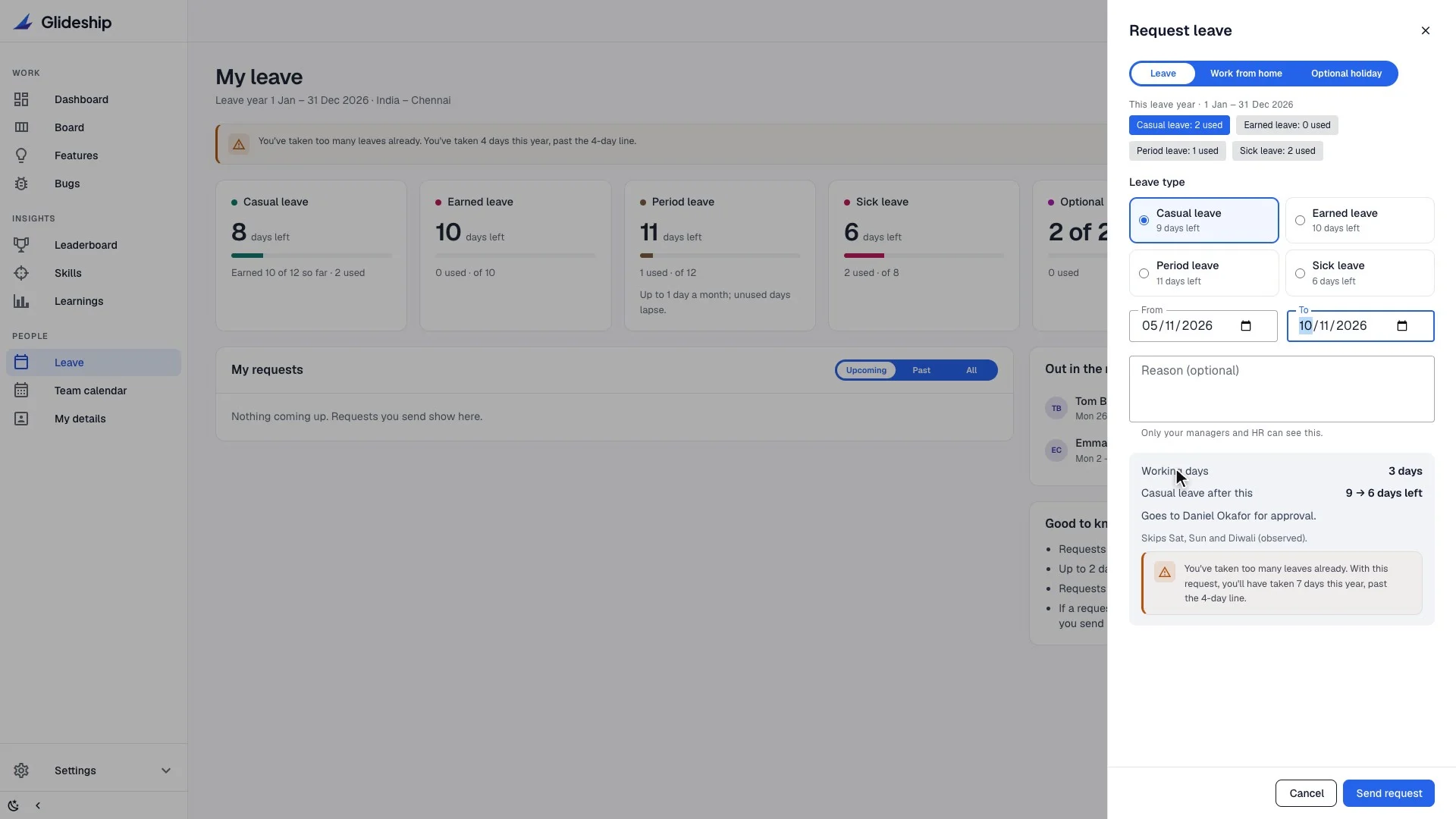 Leave, approvals and employee records: a frame from the video